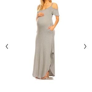 Maternity White Mark Cold-Shoulder Maxi Dress